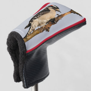 Cute Downy Woodpecker on Fruit Tree Golf Head Cover