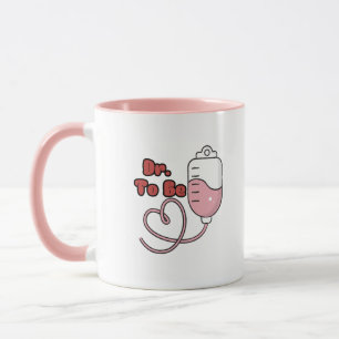 Cute Dr To Be Pink Two-Tone Medical Student Mug 