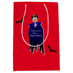 Cute Dracula Halloween  Medium Gift Bag