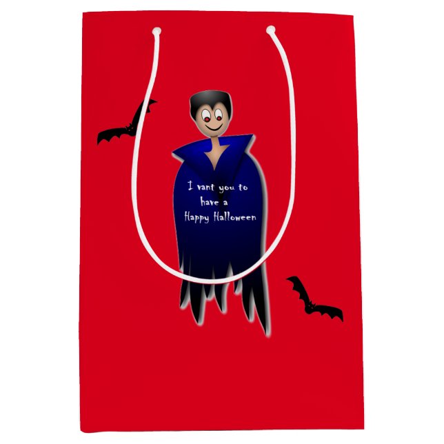 Cute Dracula Halloween  Medium Gift Bag (Front)