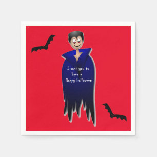 Cute Dracula Halloween Napkin