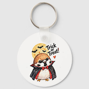 Cute Dracula Halloween Sparrow Chibi Manga Anime Key Ring