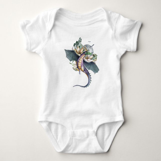 Cute Dragon Baby Bodysuit (Front)