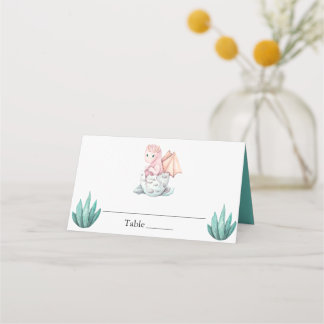 Cute Dragon Baby Shower & Birthday Table Name  Place Card