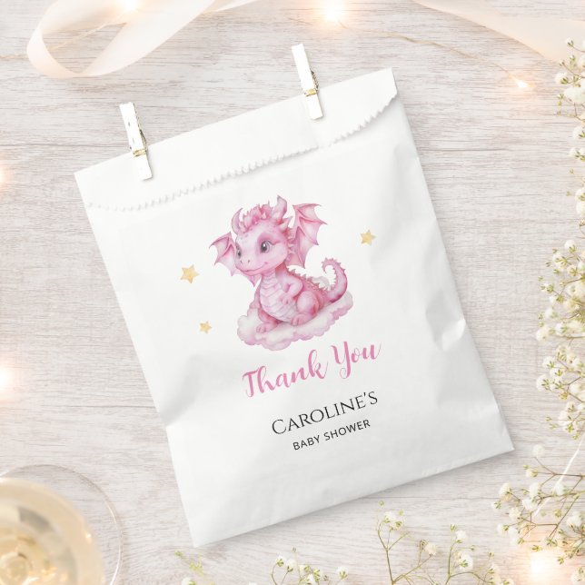 Cute Dragon Baby Shower Favour Bags (Clipped)
