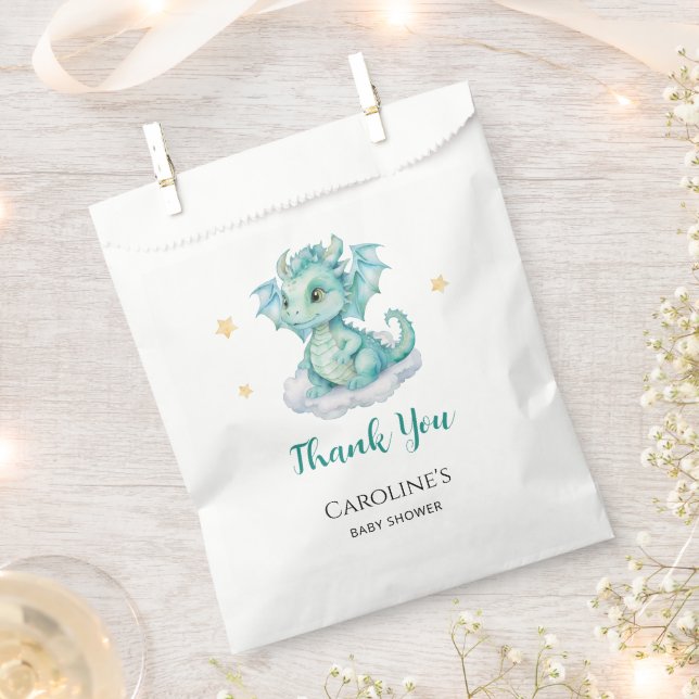 Cute Dragon Baby Shower Favour Bags (Clipped)