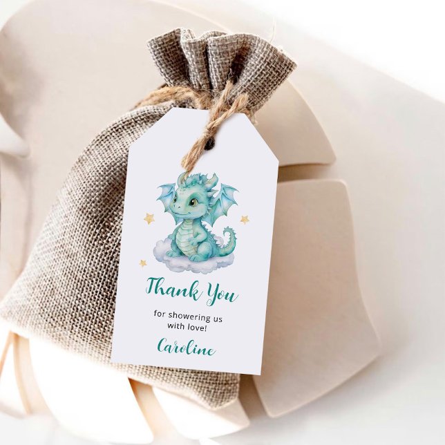 Cute Dragon Baby Shower Gift Tags (Creator Uploaded)