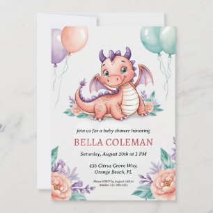 cute dragon baby shower invitations