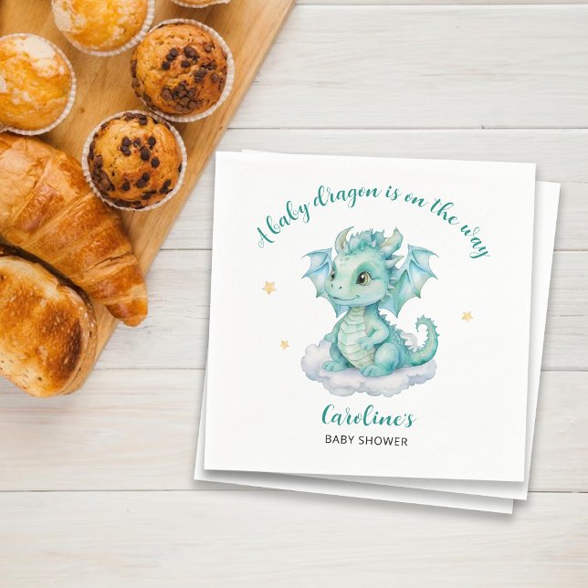 Cute Dragon Baby Shower Napkin (Creator Uploaded)