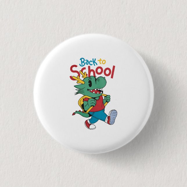 Cute Dragon Back to School Art 3 Cm Round Badge (Front)