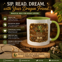 Cute Dragon Book Lover Coffee Mug | Fantasy Readin