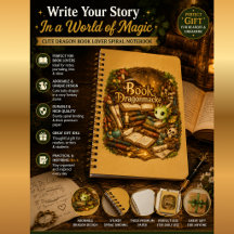 Cute Dragon Book Lover Spiral Notebook | Fantasy R