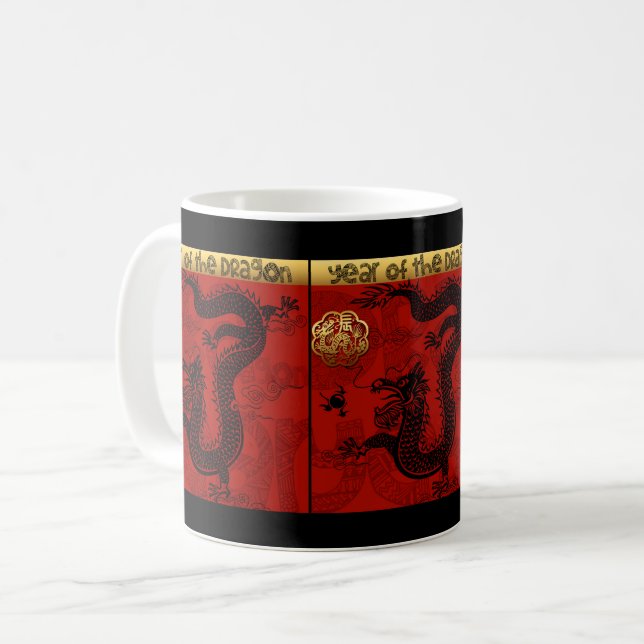 Cute Dragon Chinese Year 2024 Zodiac Birthday 2TM Coffee Mug (Front Left)