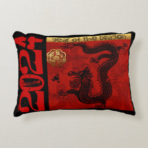 Cute Dragon Chinese Year 2024 Zodiac Birthday AP Decorative Cushion