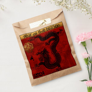 Cute Dragon Chinese Year 2024 Zodiac Birthday FB Favour Bags
