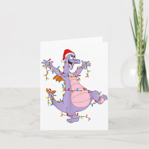 Cute Dragon Christmas Lights Santa Hat Animal Men  Card
