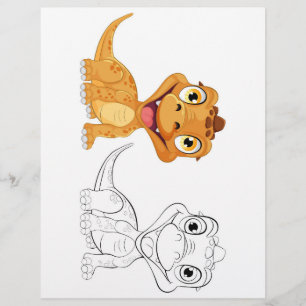 Cute dragon colouring page