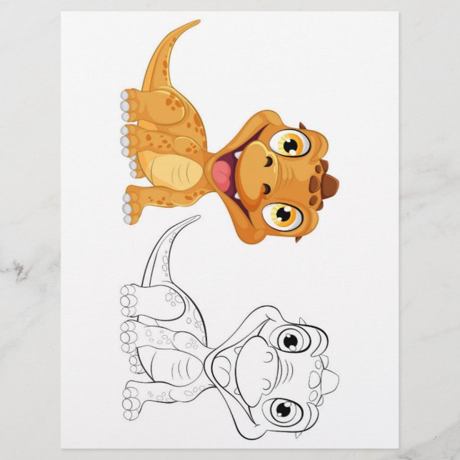 Cute dragon colouring page (Front)