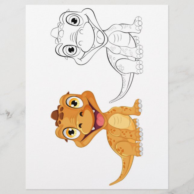 Cute dragon colouring page (Front)