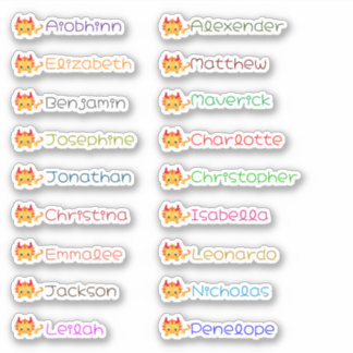 Cute Dragon Custom Multiple Names Stickers