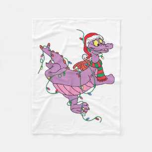 Cute Dragon Figment Lights Christmas Santa Animal Fleece Blanket