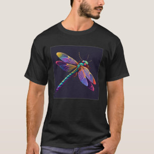 Cute Dragon Fly Illustation Aesthetic Colourful Wo T-Shirt