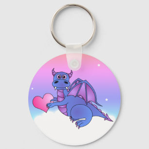 Cute Dragon Heart Keychain