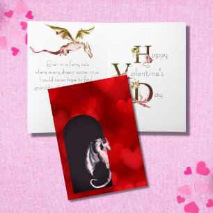 Cute Dragon, Hearts Granddaughter Valentine's Day Card