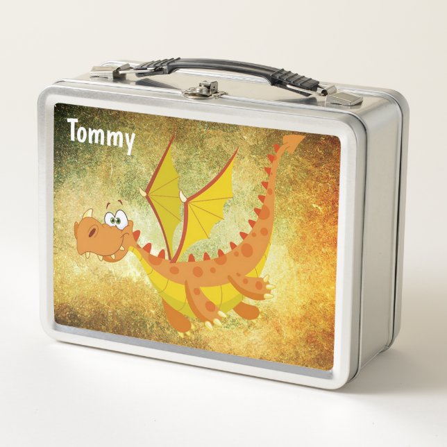 Cute Dragon Metal Lunch Box (Front)