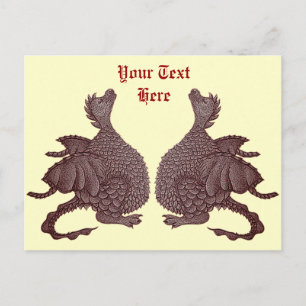cute dragon mythical and fantasy creature art postcard