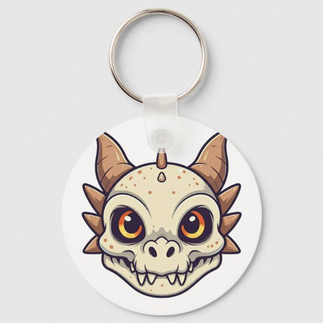 Cute Dragon Skull Key Ring (Front)