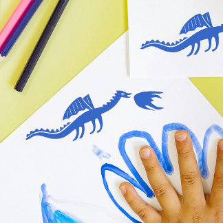 Cute Dragon Stamp | Flying Pose