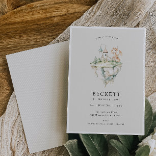 Cute Dragon Theme Birthday Party Invitation