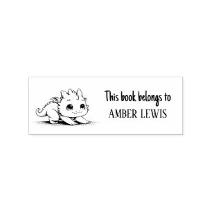 Cute Dragon This Book Belongs To Stamp