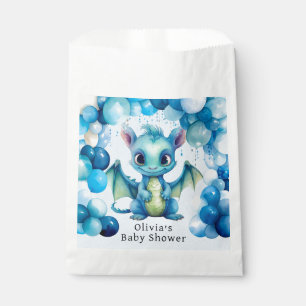 Cute Dragon with Blue Balloons Boy Baby Shower Favour Bags