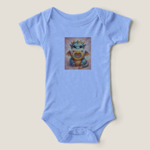 cute Dragon with Pacifier - Baby Bodysuit 