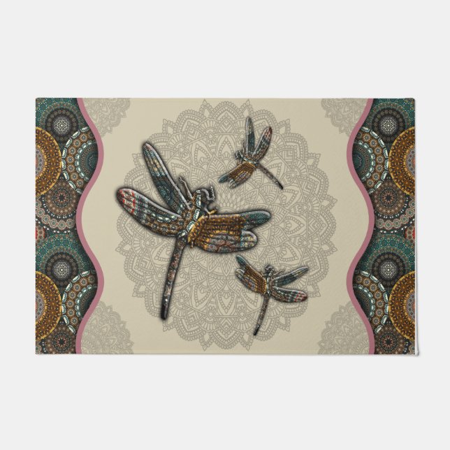 Cute Dragonflies Custom Welcome doormat (Front)
