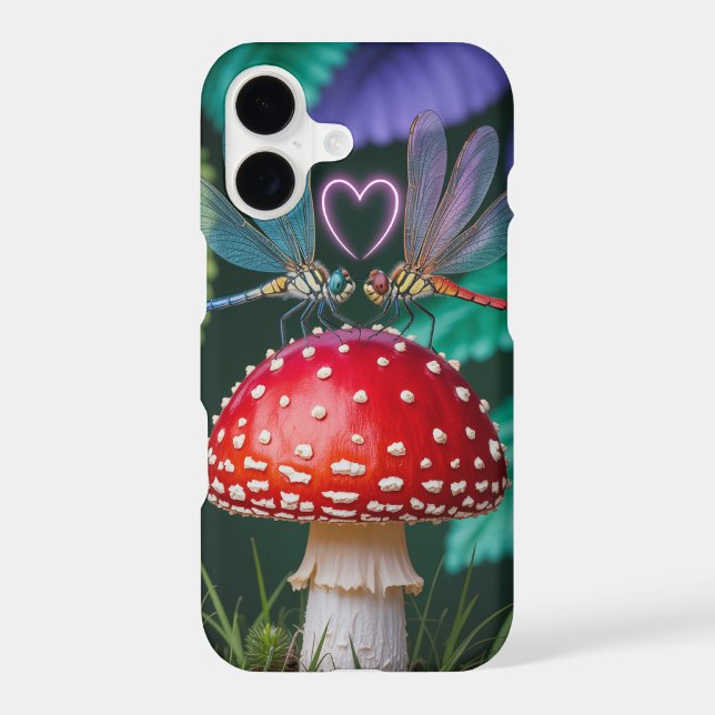 Cute Dragonflies on a Mushroom - iPhone Case (Back)