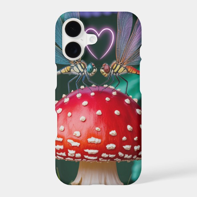 Cute Dragonflies on a Mushroom -  iPhone Case (Back)
