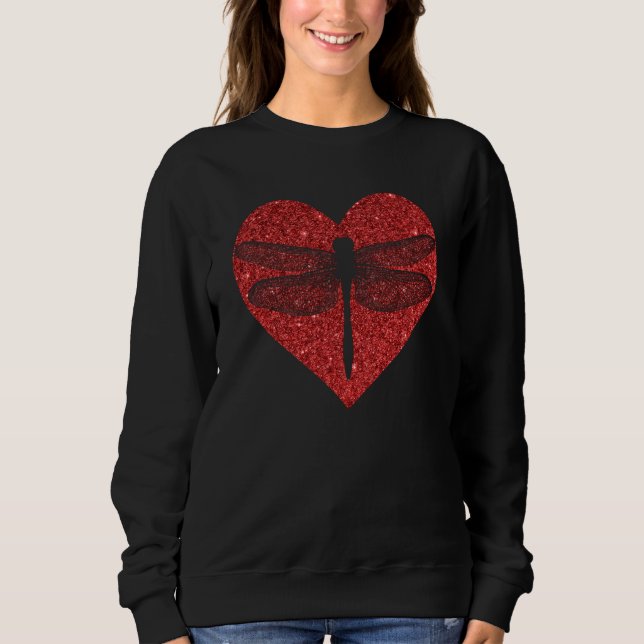 Cute Dragonfly Heart Valentines Day Dragonfly Sweatshirt (Front)