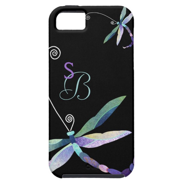 Cute Dragonfly Monogram Case-Mate iPhone Case (Back)
