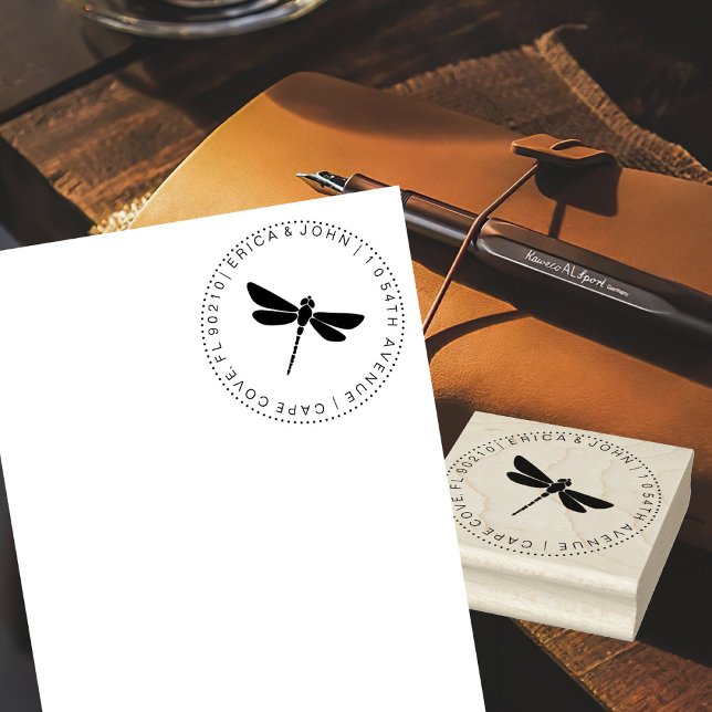 Cute Dragonfly Return Address Rubber Stamp |Custom (Creator Uploaded)