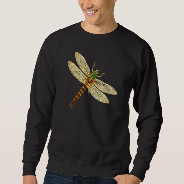 Cute Dragonfly Wings Antique Dragonfly Illustratio Sweatshirt (Front)