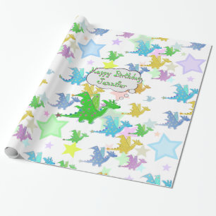 Cute Dragons Pattern Wrapping Paper