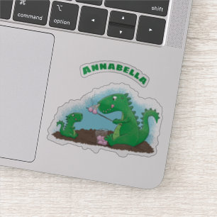 Cute dragons roasting marshmallows cartoon