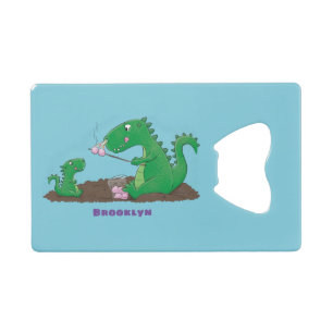 Cute dragons roasting marshmallows cartoon