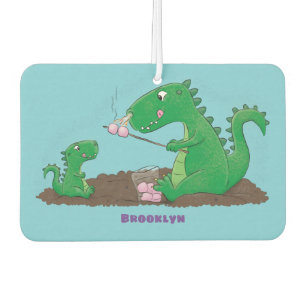 Cute dragons roasting marshmallows cartoon car air freshener