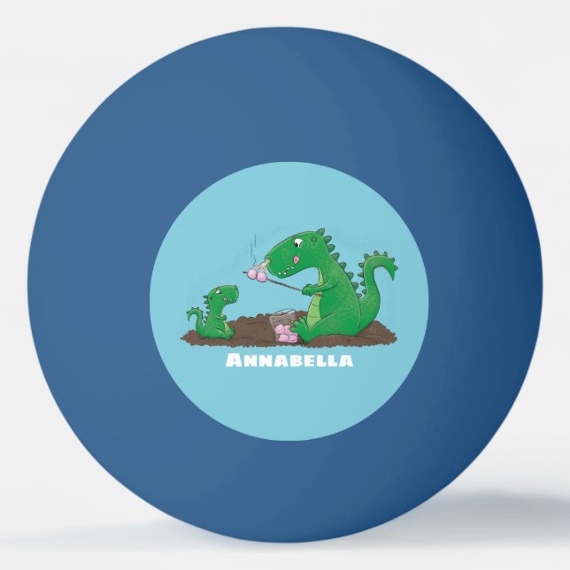 Cute dragons roasting marshmallows cartoon ping pong ball (Front)
