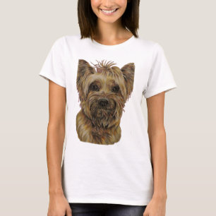 Cute Drawing of Happy Yorkie Silky T-Shirt