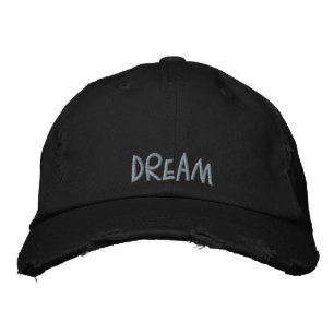 Cute Dream Quote Vintage Style Black Purple Embroidered Hat